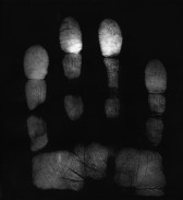 Dactyloscopic print of right human palm